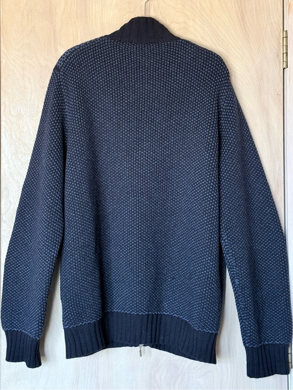 Doriani 100% Cashmere Full Zip Sweater Italy Blue/Black Men’s XXL 56 Luxury - Picture 6 of 14